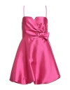 Biancoghiaccio Woman Mini Dress Fuchsia Size 10 Polyester In Pink