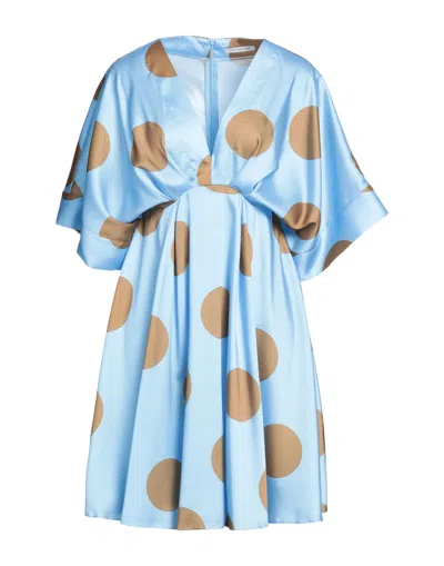 Biancoghiaccio Short Dresses In Blue