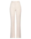 Biancoghiaccio Woman Pants Beige Size 4 Polyester, Elastane