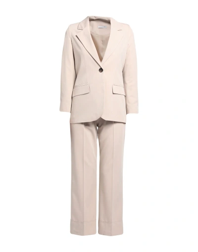 Biancoghiaccio Woman Suit Beige Size 8 Polyester, Viscose, Elastane