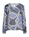 Biancoghiaccio Woman Blouse Purple Size 12 Polyester In Purple