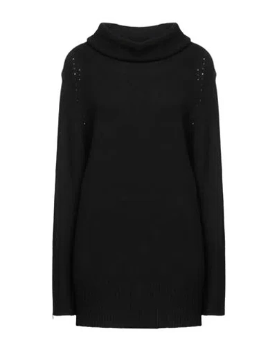 Biancoghiaccio Woman Turtleneck Black Size 1 Viscose, Polyester, Polyamide