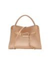 Biasia Structured Small Handbag With Detachable Strap And Gold-tone Accents In Brown