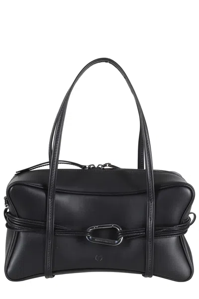 Biasia Black Edwige 4ever Snap-hook Leather Handbag