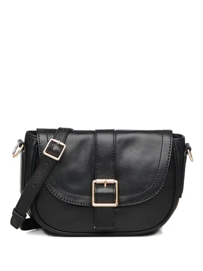 Biasia Buckle Strap Shoulder Bag In Black