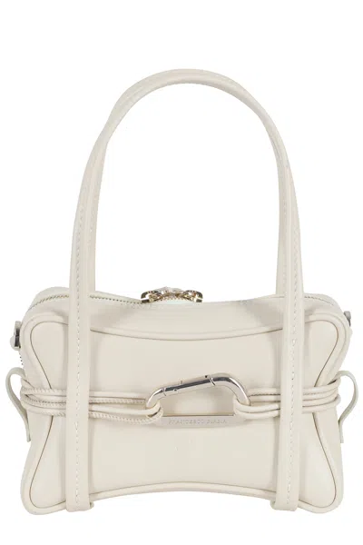 Biasia Cashmere Edwige 4ever Mini Snap-hook Leather Handbag In White