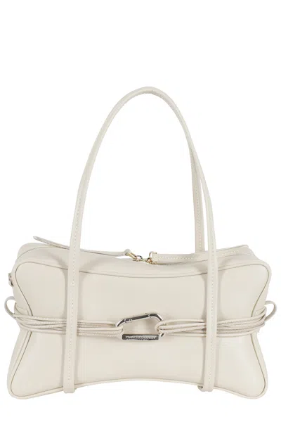 Biasia Cashmere Edwige 4ever Snap-hook Leather Handbag In White