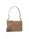 Biasia Feather Small Shoulder Bag In Brown