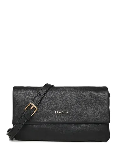 Biasia Leather Shoulder Bag In Black