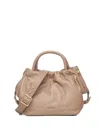 Biasia Gathered Leather Tote Bag In Neutral