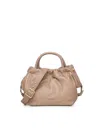 Biasia Gathered Leather Tote Bag In Brown