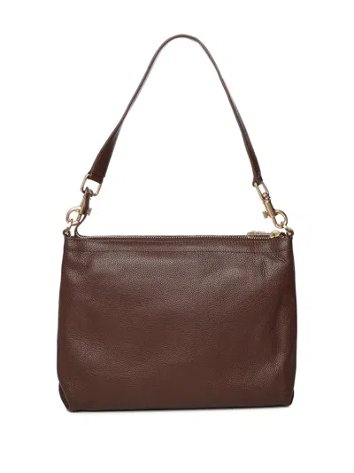 Biasia Leather Shoulder Bag In Brown