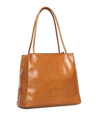 Biasia Leather Shoulder Bag In Sand
