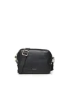 Biasia Leather Shoulder Bag With Logo In Black