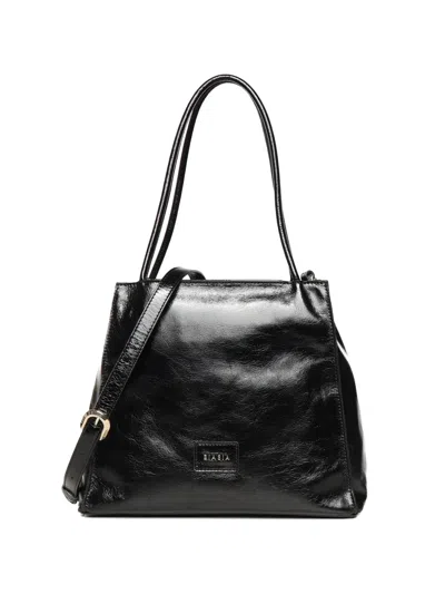 Biasia Leather Tote Bag In Black