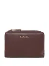 Biasia Leather Wallet With Logo In Brown
