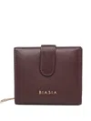 Biasia Leather Wallet With Logo In Purple