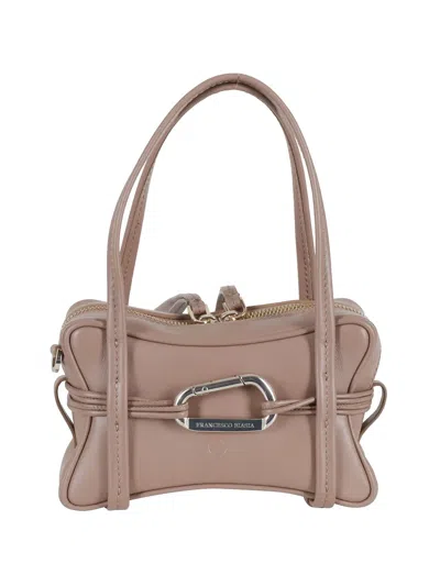 Biasia Mini Edwige 4ever Carabiner Leather Tote Bag In Brown