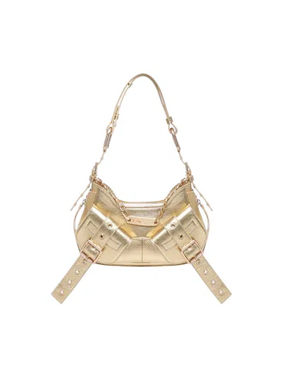 Biasia Shoulder Bag In Cowskin In Gold