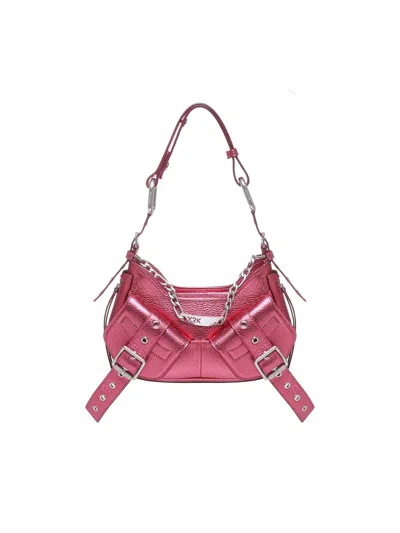 Biasia Shoulder Bag In Cowskin In Fuchsia