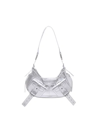 Biasia Shoulder Bag Y2k001 In Cowskin In Silver