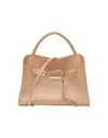 Biasia Structured Small Handbag With Detachable Strap And Gold-tone Accents In Brown