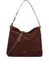 Biasia Suede Shoulder Bag In Brown