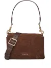 Biasia Suede Shoulder Bag In Brown