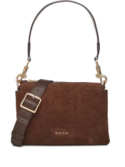 Biasia Suede Shoulder Bag In Brown
