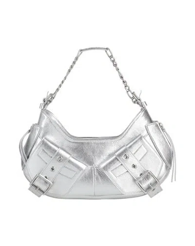 Biasia Woman Shoulder Bag Silver Size - Leather