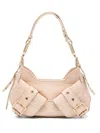 Biasia Y2k Crocodile-embossed Leather Shoulder Bag In Neutrals
