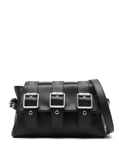 Biasia Y2k Leather Crossbody Bag In Schwarz