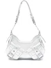 Biasia Y2k Leather Shoulder Bag In Silver
