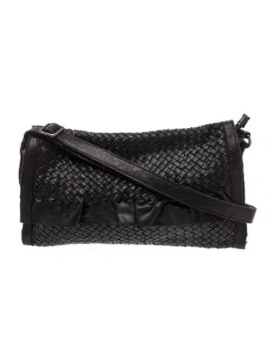 Pre-owned Biba Leather Messenger Bag In Black