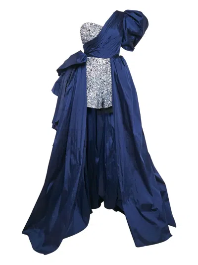 Pre-owned Biba One-shoulder Sequined Gown