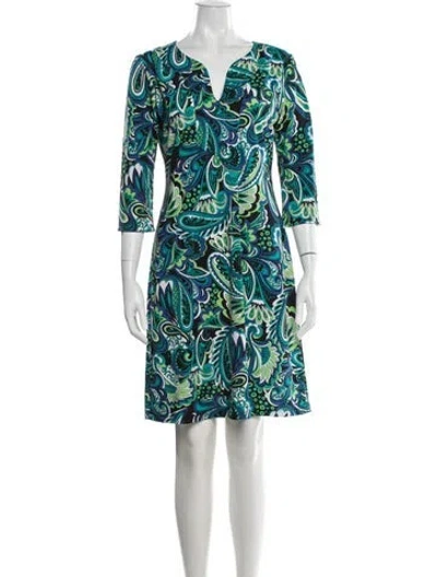 Pre-owned Biba Paisley Print Knee-length Dress In Green