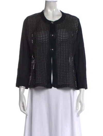 Pre-owned Biba Patterned Crew Neck Top In Black
