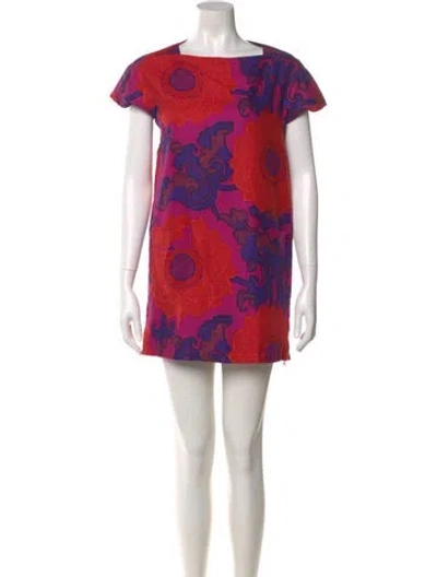 Pre-owned Biba Printed Mini Dress In Purple