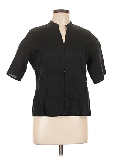 Pre-owned Biba Short Sleeve Blouse In Black