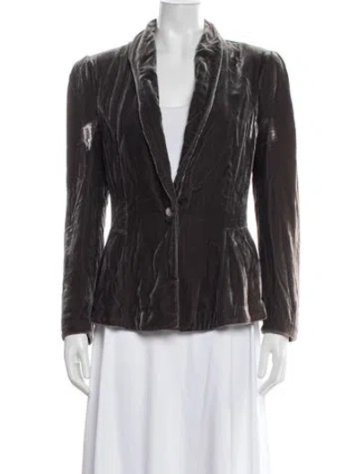 Pre-owned Biba Velvet Blazer In Grey