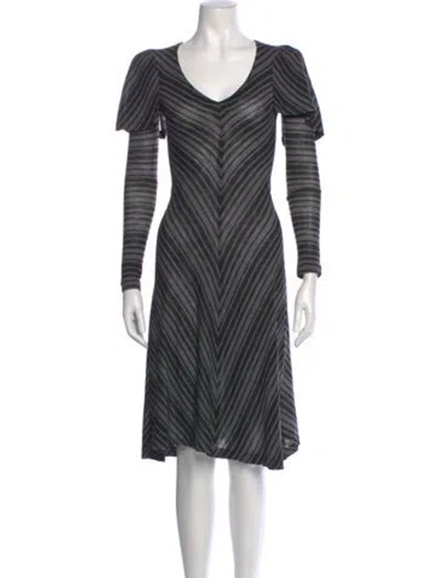 Pre-owned Biba Vintage Knee-length Dress In Gray