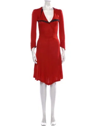 Pre-owned Biba Vintage Knee-length Dress In Red