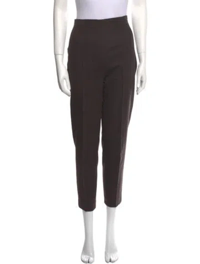Pre-owned Biba Virgin Wool Straight Leg Pants In Brown
