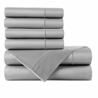 Bibb Home 1000tc Egyptian-quality Cotton Rich 6-piece Sheet Set In Silver