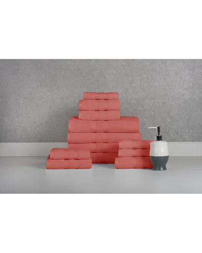 Bibb Home 12pc Egyptian Cotton Towel Set In Orange