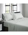 Bibb Home 1500 Thread Count Damask Stripe 4pc Sheet Set In White