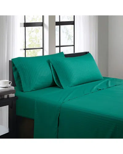 Bibb Home 1500 Thread Count Damask Stripe 4pc Sheet Set