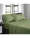 Bibb Home 1500 Thread Count Damask Stripe 4pc Sheet Set In Green