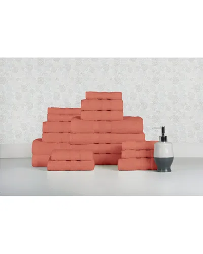 Bibb Home 18pc Egyptian Cotton Towel Set In Pink