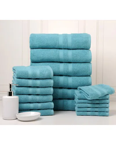Bibb Home 18pc Egyptian Cotton Towel Set In Blue